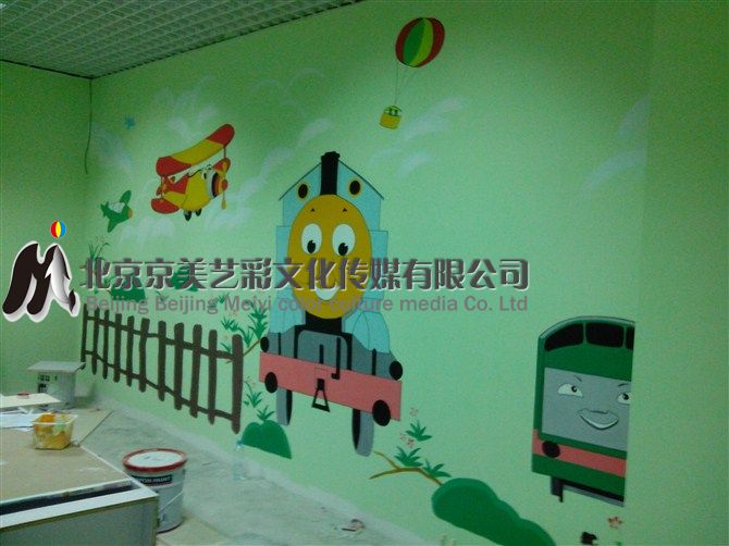 北京朝阳 青年路润枫水尚小区幼儿园墙体彩绘