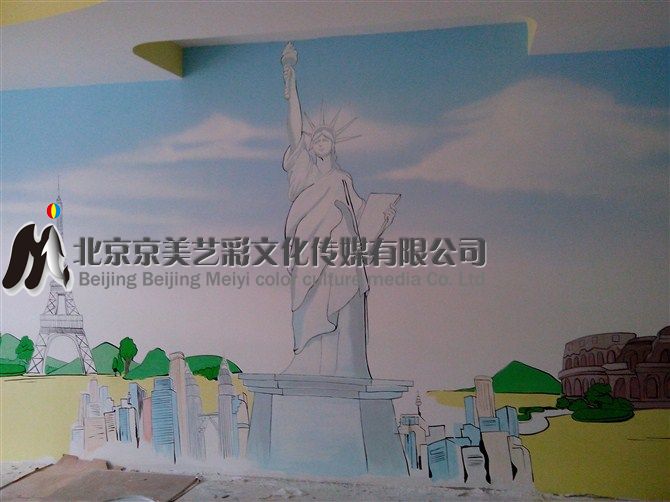 北京朝阳 青年路润枫水尚小区幼儿园墙体彩绘