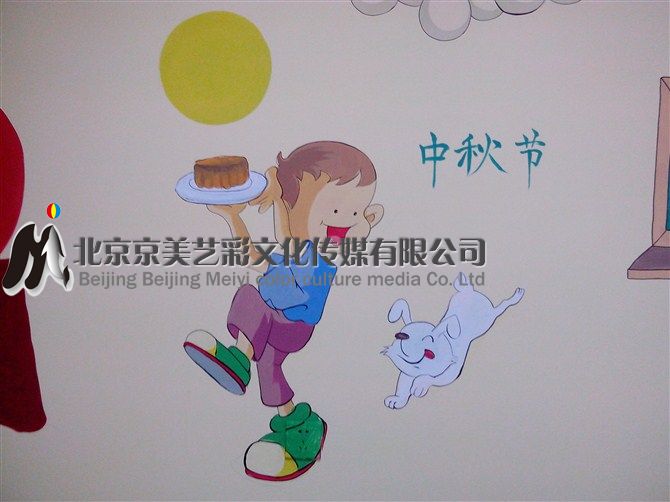 北京朝阳 青年路润枫水尚小区幼儿园墙体彩绘