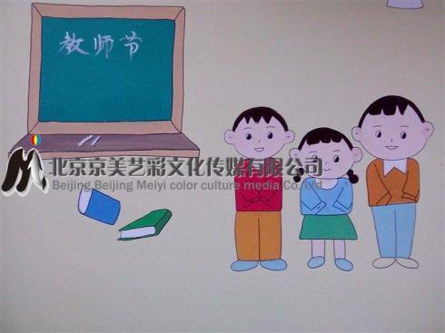 北京朝阳 青年路润枫水尚小区幼儿园墙体彩绘