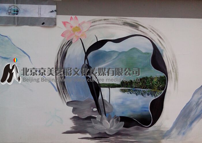 北京草桥地铁口墙体彩绘