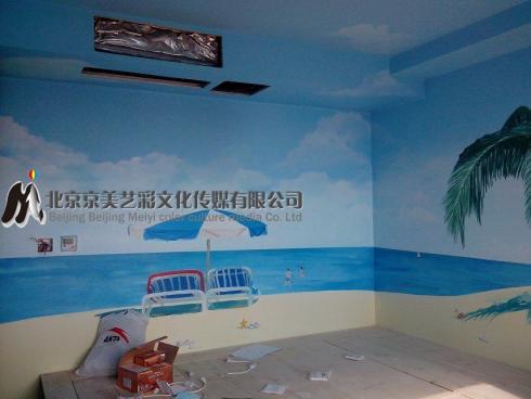 北京大海风景家装墙体彩绘